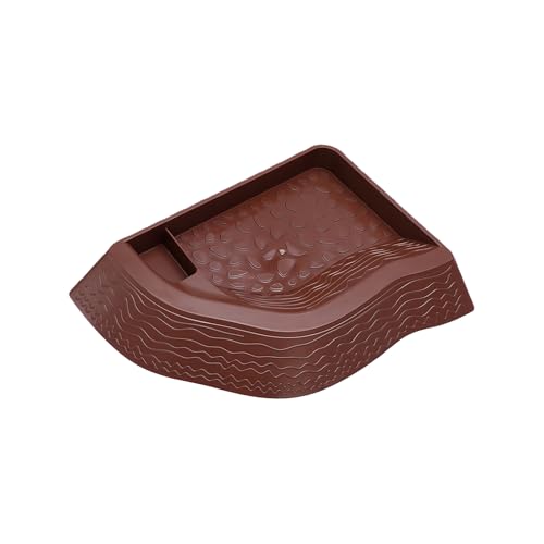 Design Turtles Bathing Pool and Food Reptiles Habitats Essential Safe and Easy Maintenances for Small Animal Turtle Bath Bowl Feeding Bowl Split Design - color: Reddish Brown