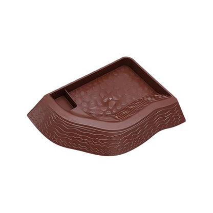 Design Turtles Bathing Pool and Food Reptiles Habitats Essential Safe and Easy Maintenances for Small Animal Turtle Bath Bowl Feeding Bowl Split Design - color: Reddish Brown