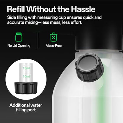 VIVOSUN Pump Sprayer, Portable Water Spray Bottle for Spraying Plants, Flowers, Weeds and Cleaning, Hand Pump with Side Filling Port, Measuring Cup, Adjustable Nozzles (Pack of 2) - size: 70oz (Pack of 2)