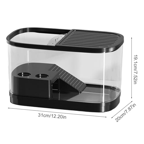 Reptile Enclosure Habitat Enclosure for Reptile | Gecko Terrarium Tank for Spider Chameleon Tarantula Bearded Dragon Frog Snack Gecko Tortoise - color: Black