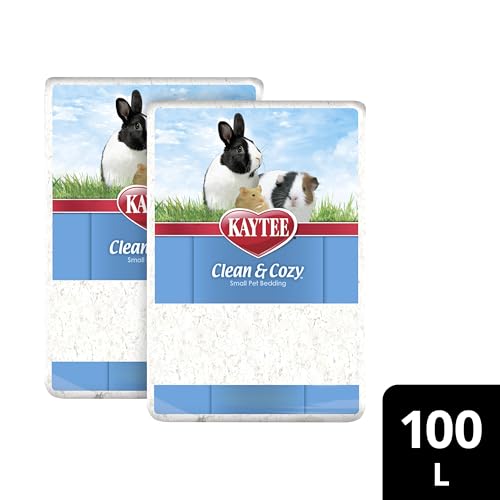 Kaytee Clean & Cozy White Paper Bedding, Made for Small Animals, 100 Liters, Pack of 2 - size: 100 Liter