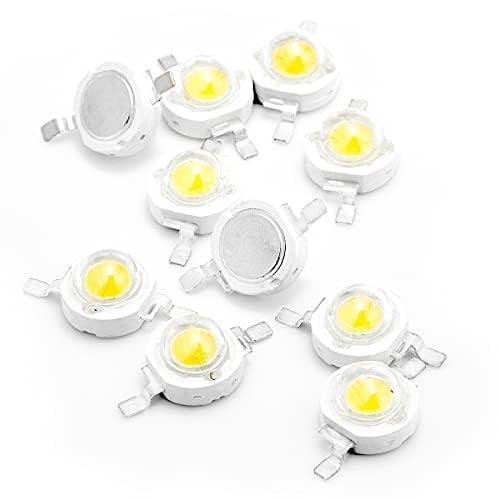CHANZON 10 pcs High Power Led Chip 3W Warm White 3000K - 3500K | (600mA - 700mA / DC 3V - 3.4V / 3 Watt) Super Bright Intensity SMD COB Light Emitter Components Diode Bulb Bead DIY Lighting - color: A) Warm-white (3000k)
