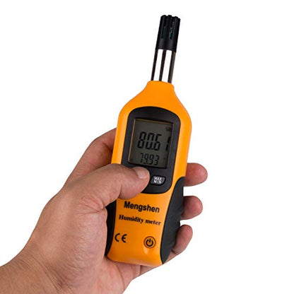 Mengshen® Digital Temperature and Humidity Meter | Dew Point Measurement, Wet Bulb Temperature, Battery Included