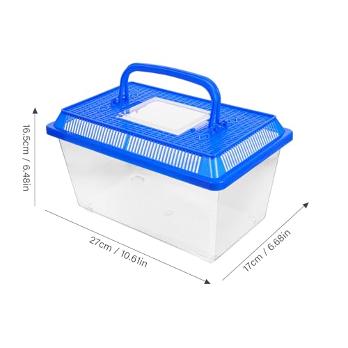 iplusmile Turtle Tank with Platform 10.62 X 6.69 X 6.49 in Turtle Box with Basking Ramp and Feeding Area Practical Reptile Habitat for Tortoise Exercise Rest Feeding and Observation