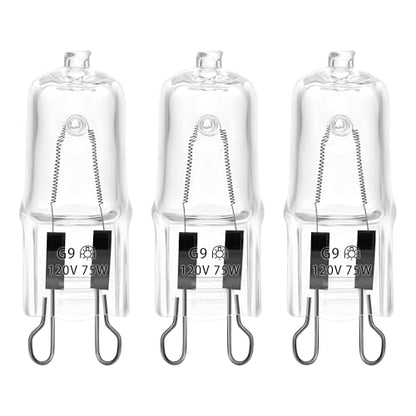 G9 Basking Light Bulb 75W 120V 2 Pin 3 Pack Base Light Bulb Reptile Heat Lamp Replacement Dimmable Warm Clear - color: Bulb 75w Clear