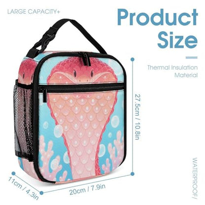 Snake Lunch Bag for Men/Women, Reusable Lunchbox for Adult, Small Lunch Tote Bag for Office, Work