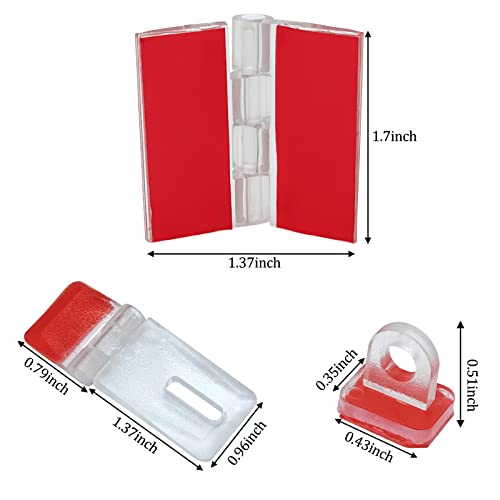 15 Pcs Acrylic Hinge&Self-Adhesive Latches Kit, 30x35mm Transparent Hinges | Clear continuous hinges with self-adhesive buckles, easy installation for DIY acrylic cabinets and aquarium accessories