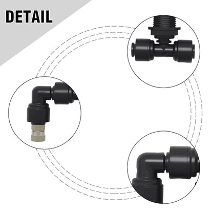 Reptile Misting Spray Nozzle for Rainforest Tank Pet Cooling Adjustable Reptile Nozzle Fogger Mist Sprinkler for Full Water Coverage, Replacement Micro Spray Nozzles (Dual Head, 360 Degree Adjustable) - color: black