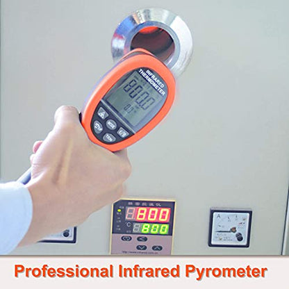 BT-1500 Pyrometer 30:1 Industrial Laser Thermometer Gun, -58℉ to 2732℉ Non Contact High Temp Infrared Thermometer Digital IR Temperature Gauge Orange(NOT for Human Temp Test) - color: Orange