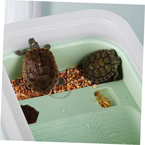 Abaodam Turtle Tank with Basking Platform Dual Use Turtle Habitat Escape-Proof Design with Drainage System
