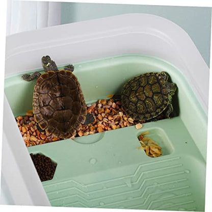 Abaodam Turtle Tank with Basking Platform Dual Use Turtle Habitat Escape-Proof Design with Drainage System