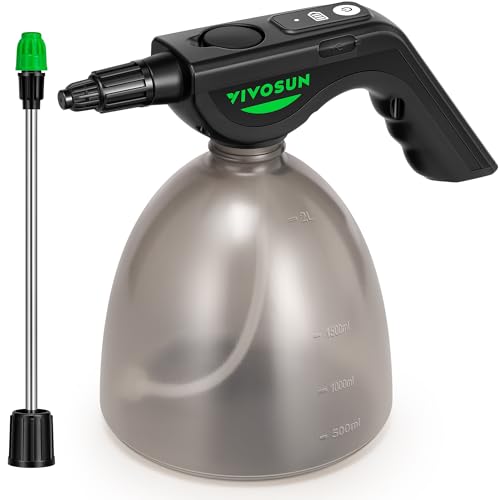 VIVOSUN 70oz Battery Powered Sprayer, Electric Spray Bottle | USB Rechargeable, Automatic Water Pump Plant Mister with Adjustable Pressure, Easy to Refill, 2.2 Ah Battery