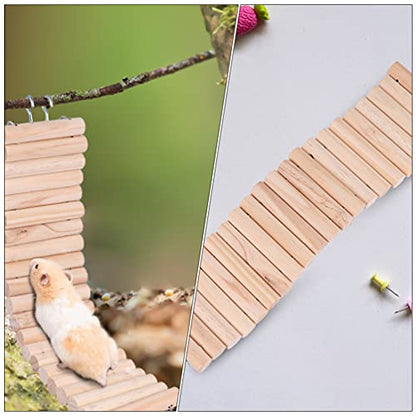 Hamster Ladder Hamster Climbing Toy with Hook Wooden Ladder Bridge Gerbils Mice and Small Animals Reptile Tortoises