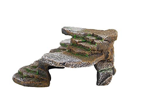 PENN-PLAX Reptology Shale Scape Step Ledge & Cave Hideout – Basking Area - Decorative Resin for Aquariums & Terrariums – Great for Reptiles, Amphibians, and Fish – Medium - size: Medium