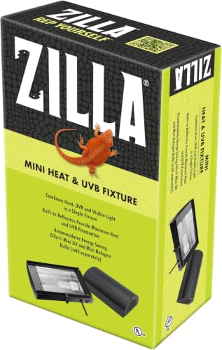 Zilla Reptile Terrarium Enclosure Mini Heat & UVB Light Fixture (Bulb Sold Separately), White, 1 Count (Pack of 12) - size: 1 Count (Pack of 12)