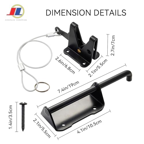 Gravity Gate Latch, Self-Locking Fence Latch, Black | Heavy duty black gravity gate latch with self-locking action for wood and vinyl fences; for outdoor yard and farm gates. - size: Gravity
