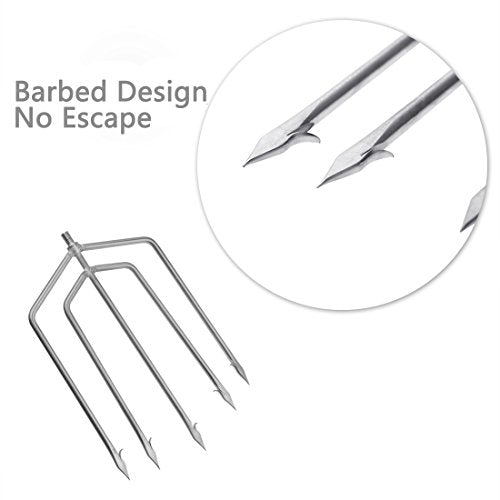 5/7 Prong Fishing Harpoon, Stainless Steel Gig Gaff Hook with 8mm Screw, Harpoon Hook for Hunting Fish Flounder Frog Gig in Pond River Lake, Capable for Fishing Gaff Gig Pole - color: 5 Prong with 8mm screw