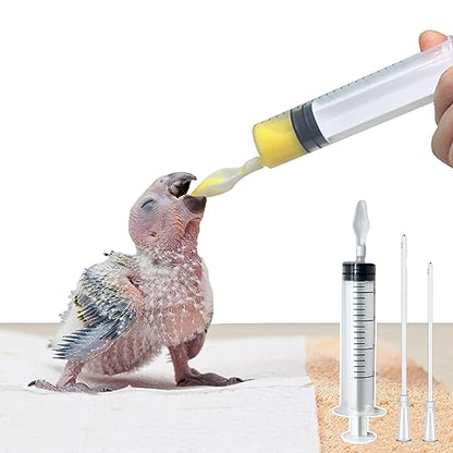 Baby Bird Feeding Syringe,Parrot Small Pet,Manual Syringe Feeder, Milk Water,Liquid Food,Reusable,Syringe with Spoon Tip