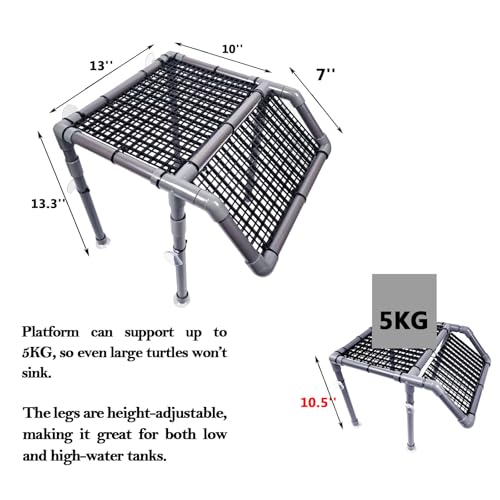 StellarOcean Extra Large Turtle Basking Platform for Aquatic Turtles Tanks Accessories Ramp, 13" Width Aquatic Turtle Basking Area Dock, PVC Material