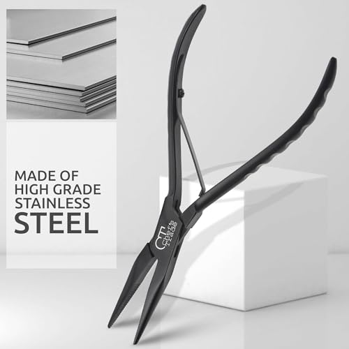 Fish Bone Pliers/Tweezers Stainless Steel Straight Black | Food-Grade Stainless Steel Deboner