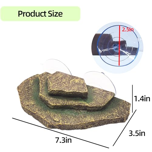 Tfwadmx Turtle Basking Platform, Tortoise Basking Platform with Suction Cups, Tortoise Climbing Ramp Dock, Turtle Floating Resting Terrace for Terrapins, Frogs (Brown) - color: Brown