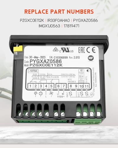 Digital Temperature Control Thermostat for PZGXC0E112K with Temperature Sensor Probes 115，Fit for Carel/ Main Street Equipment BMR-23-F BMR-49-F