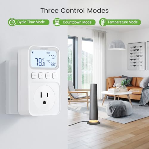 INKBIRD Plug in Thermostat 15A 1800W, Programmable Heating Cooling Digital Temperature Controller Timer for Window A/C Fan Heater Greenhouse Homebrewing Reptile - size: 1800W 15A