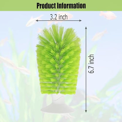 Turtle Brush with Suction Cup for Tank Scratches Back Brush Shell Cleaning Brush Scrub Red Eared Slider Turtle Exfoliate Brush for Remove Turtle Shell Scutes (Green) - color: Green