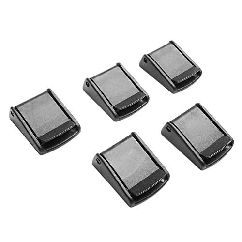 CooBigo 5pcs Webbing Cam Buckles Plastic Black Toggle Clip Backpack Straps - color: 1 Inch