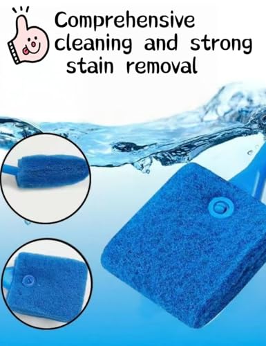 Double Sided Sponge Brush Cleaner, 2PCS, Long Handled | Fish Tank Brush, Aquarium Cleaning Tools, Fish Tank Glass Cleaner, Suitable for Glass Aquariums and Home Kitchens