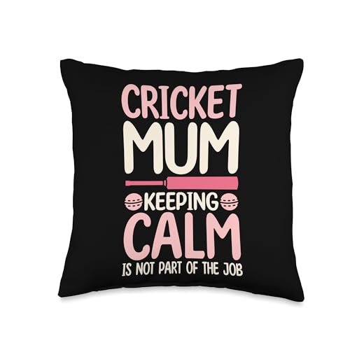 Cricket Mom Keeping Calm Cricket Player Women Throw Pillow - size: 16x16