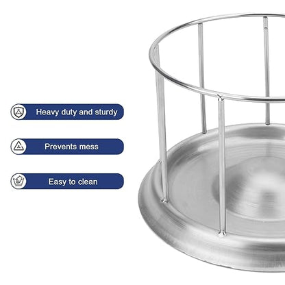 Wontee Tortoise Feeding Dish Reptile Water Dish Food Bowl Stainless Steel Feeder for Tortoises Lizards Turtles Chameleon (M) - size: M