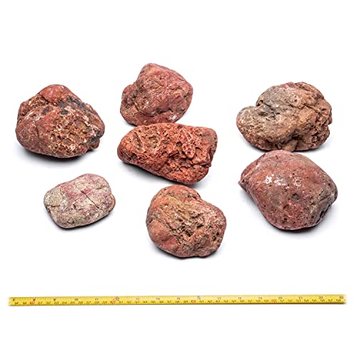 Natural Stone for Aquarium, Terrarium, Paludarium, Reptile Enclosures - Set of Decorative Rocks for Landcapes, Aquascaping, Fish Tank Decor (Blood Stone, 5 Pounds)