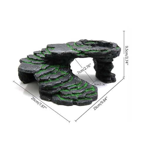 Moonorange Turtle Basking Platform Turtle Tank Decoration for Aquariums & Terrarium, Turtle, Lizard, Reptile Habitat Hideout (Black)