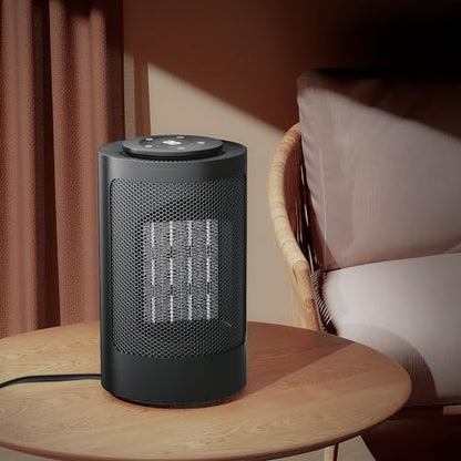 Magshion Portable Electric Space Heater, 1500W Electric Heaters Indoor Portable with Thermostat, PTC Fast Heating Small Heater with Remote for Bedroom, Office and Indoor Use - size: Round - 1500W - Remote