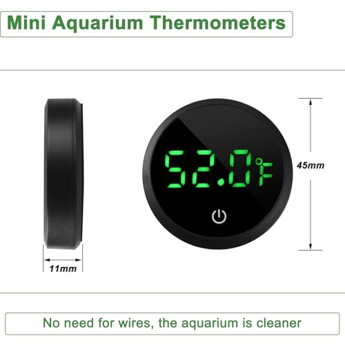 Aquarium Thermometer Digital Fish Tank Thermometer with Spare Battery | Highly Accurate,Led Display,Stickable Fish Tank Temperature Gauge for Betta Axolotl Turtle Tank