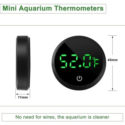 Aquarium Thermometer Digital Fish Tank Thermometer with Spare Battery | Highly Accurate,Led Display,Stickable Fish Tank Temperature Gauge for Betta Axolotl Turtle Tank