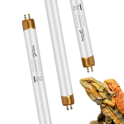 UVB Light for Reptiles Bearded Dragon, 3 Pack T5 UVB Reptile Light UVB Bulb 10.0 8W UVA UVB Reptile Light Bulb Terrarium Light Lamp Tube for Turtle Chameleon Leopard Gecko Snake Tank, 12 Inch - size: T5-12 Inch(3 Pack)