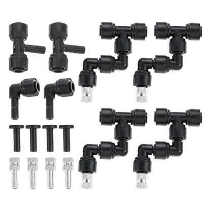 4 Pack Reptile Mister Nozzles, 1/4'' Adjustable Reptile Misting Nozzles | 360°Reptile Fogger Fine Mist Nozzles for Full Water Coverage, Reptile Terrarium Tank, Garden Patio Greenhouse