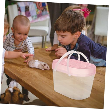 VANZACK 2pcs Pet Carrier for Dogs Cats Portable Travel Crate Reptile Boxes Turtle Containers - color: Pink