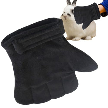Bite Proof Gloves Quick-Dry Grooming Pet Protection Mittens | Small Animal Handling Protection Glove for Bunny Sugar Glider Bird Parrot Hedgehog Squirrel Reptile Snake Lizard Grooming - color: Black