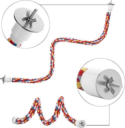 Bird Rope Perches,Parrot Toys 33 inches Rope Bungee Bird Toy (33 inches)[1 Pack] - size: 33 inches