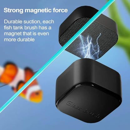 Fish Tank Magnetic Glass Aquarium Cleaner Small Glass Brush Scrubber Pads | Fish Tank Magnetic Glass Cleaner Small Aquarium Glass Scrubber Brush Pads Strong Magnetic Algae Cleaner Aquarium Fish Tank - color: A