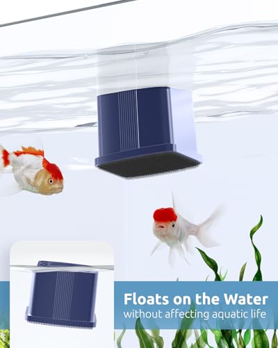 Aquarium Magnetic Cleaner with Thermometer, Fish Mini Magnet Brush Scrubber | Tiny Magnet Cleaner Floating Cleaning ToolAlgae Scrapers(Only for Glass Fish Tank) - color: Blue