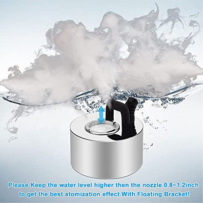FITNATE 350ml/H Mist Maker, Stainless Steel Mist Maker Fogger for Water Fountain Pond Rockery, with Removable Splash Guard, Atomized Disc and Changing Tools | for Halloween and other decorations, Easy, Simple to Use
