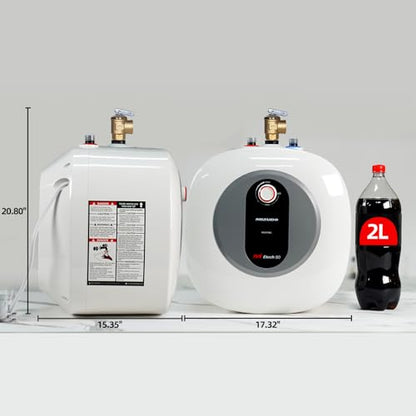 Electric Tank Water Heater, MIZUDO 8 Gallon Point of Use Hot Water Heater | Easy to Install for Kitchen, Food Truck, RV, Camper, 120V 1440W, Under Sink, Wall or Floor Mounted - color: 8 Gal