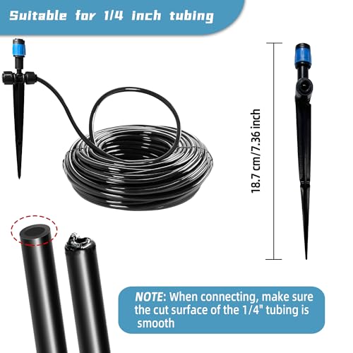 20PCS Push-to-Fit Drip Irrigation Emitters for 1/4 inch Irrigation Tubing, Two-Way Connection Adjustable Vortex Drip Emitters with Stake, Irrigation Dripper Sprinklers for Drip Irrigation System - size: 20PCS Two-Way Drip Irrigation Vortex Emitters