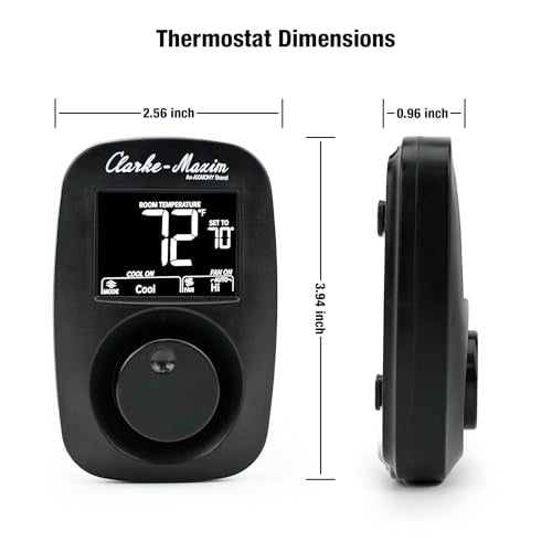 9420-381 Cooling & Heating Wall-Mounted Digital Thermostat - Black, Easy Installation, Low Power Consumption