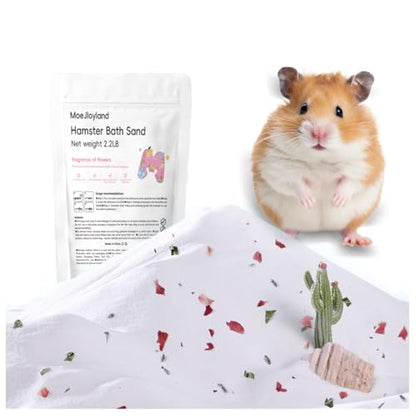 Hamster Sand Bath - Whit Fine Sand Hamster Bedding Reptile Silica Sand Gerbil Hideout for Hamster Chinchillas Gerbil Small Animals Small Pets (Flower Scent, 2.2 lb) - color: Flower Scent, size: 2.2 lb