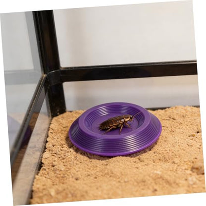 Toyvian 12pcs Plastic Reptile Feeding Bowls Nontip Base and Hygienic Design, Small Animal Food Dish for Reptile Terrarium and Travel Use, Purple Color